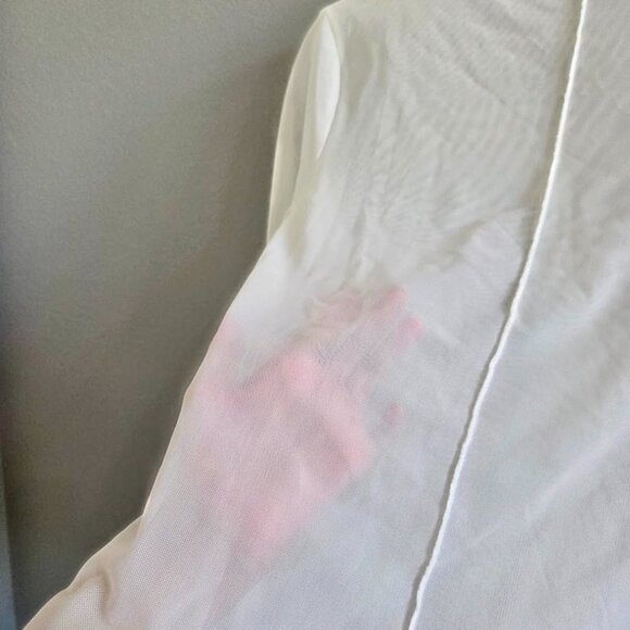NWT Zara White Mesh Top- L - Picture 2 of 2